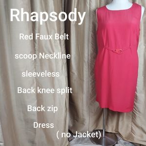 Rhapsody red faux belt dress size 22W